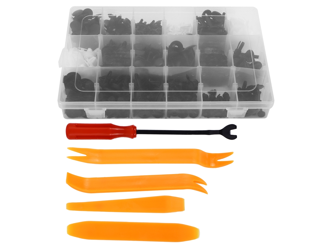 Kit de 415 Clipes de Fixação Automotiva com Removers para Parachoque e Painéis de Carro