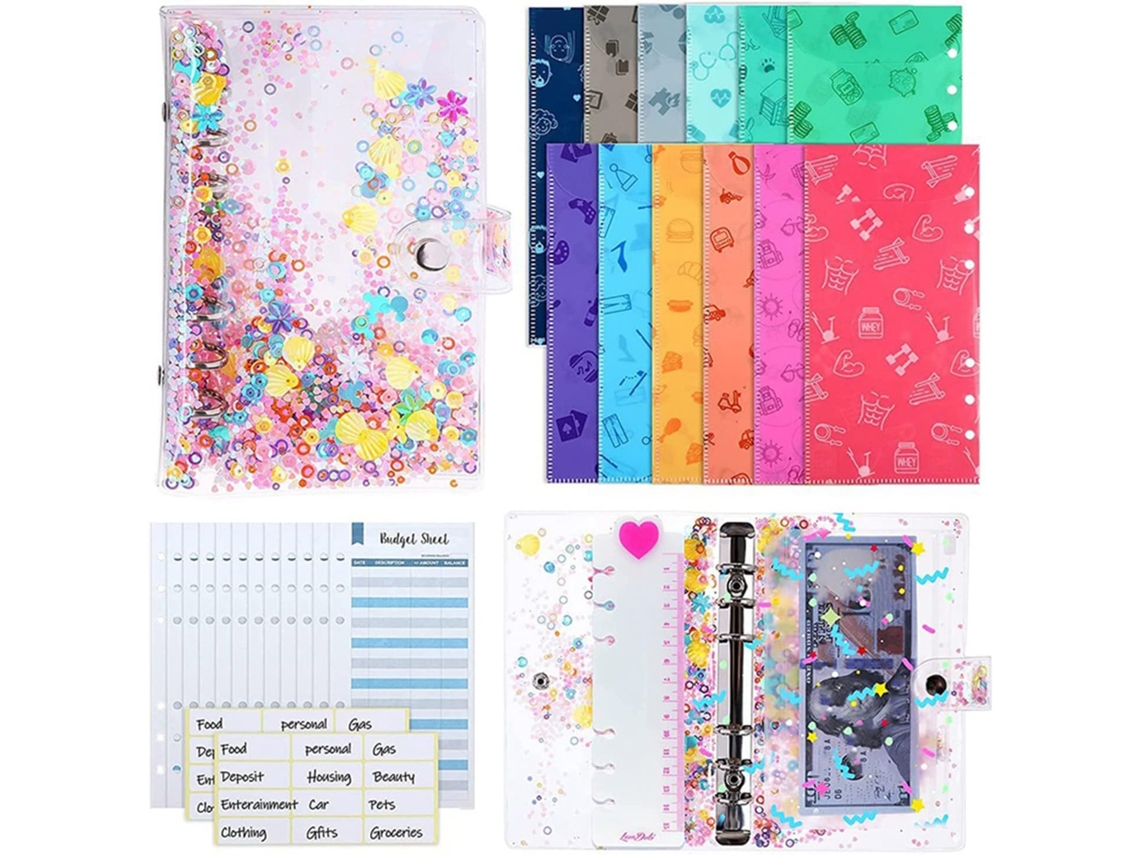 W Lovnest Organizador De Lantejoulas Com Sistema Envelopes Dinheiro, Bolsos Pasta, Planilhas De Orçamento E