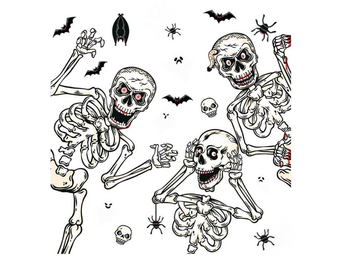 Adesivos De Caveira Halloween Para Janelas Portas E Paredes Decorativos
