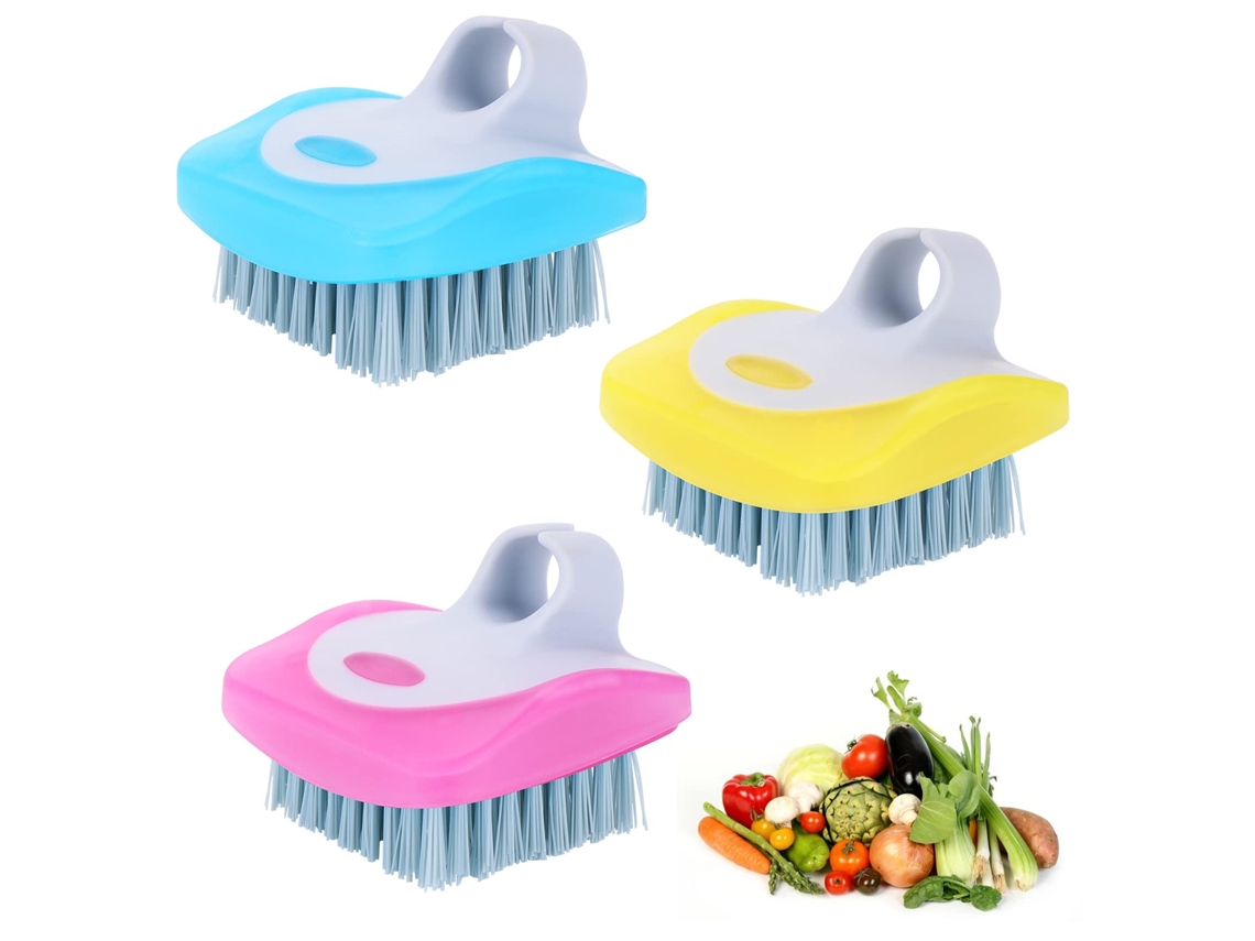 3 Escovas Para Frutas E Vegetais