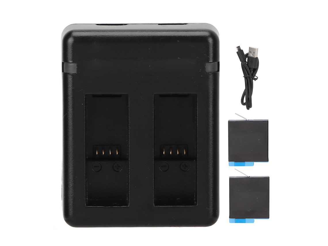 Aetheria carregador de Bateria Duplo com 2 Baterias 1220mah para Câmera Hero 5 6 7 8