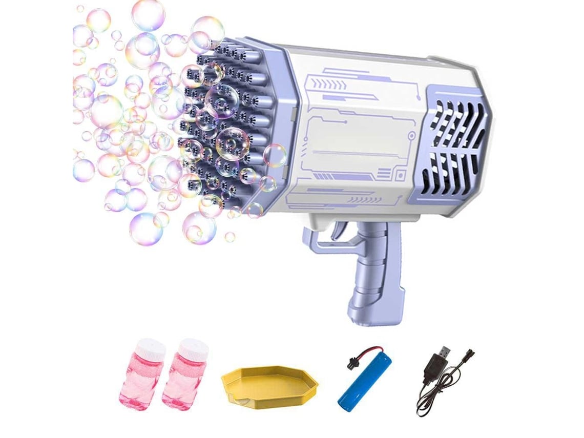 Primerox máquina de Bolhas Automática Elétrica com 69 Buracos Luzes Led Brinquedo para Crianças Presente de Aniversário