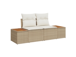 Conjunto 1 Sofá De Jardim Vidaxl Bege Vime Pe (184 X 62 X 85cm)