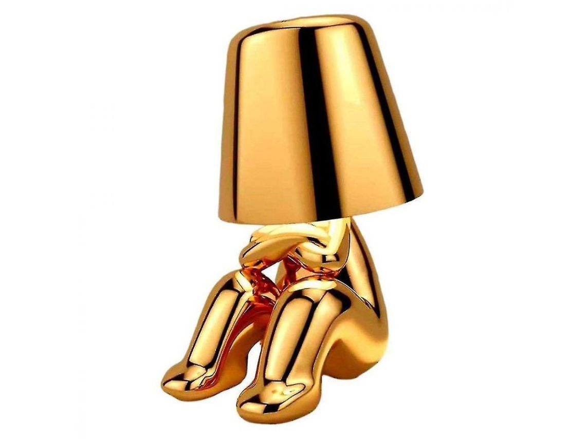 Nova Line lâmpada de Mesa Sem Fio Recarregável Touch Thinker Dourado com Carregamento Usb Zuv G