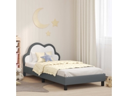 Vidaxl Estrutura De Cama Infantil Com Cabeceira Cinzento-claro Pu