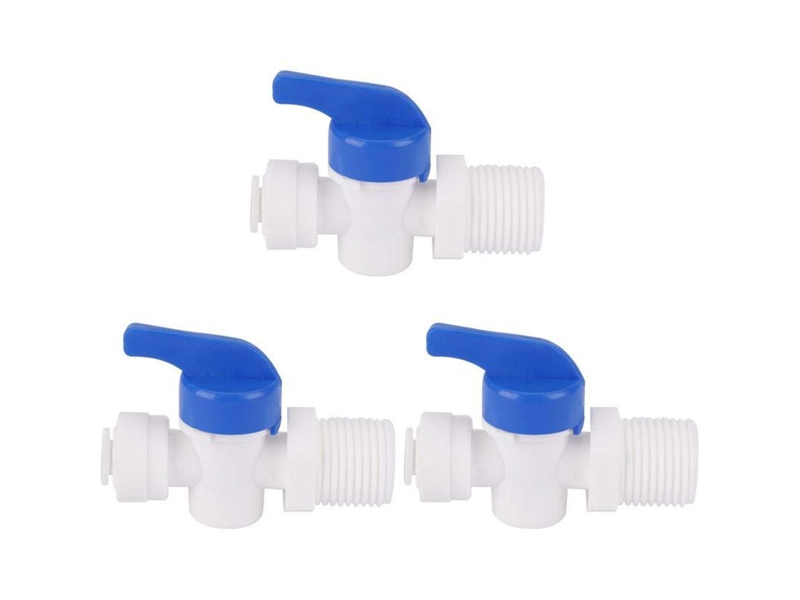 Válvula de esfera Linjou 1/2'' BSP macho para 1/4'' OD, 3 peças, conexão rápida, POM, sem ferramentas