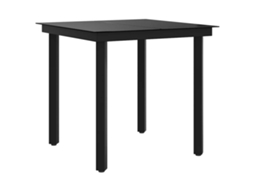 Maison Exclusive - Mesa De Jantar Para Jardim 80x80x74 Cm Aço E Vidro Preto