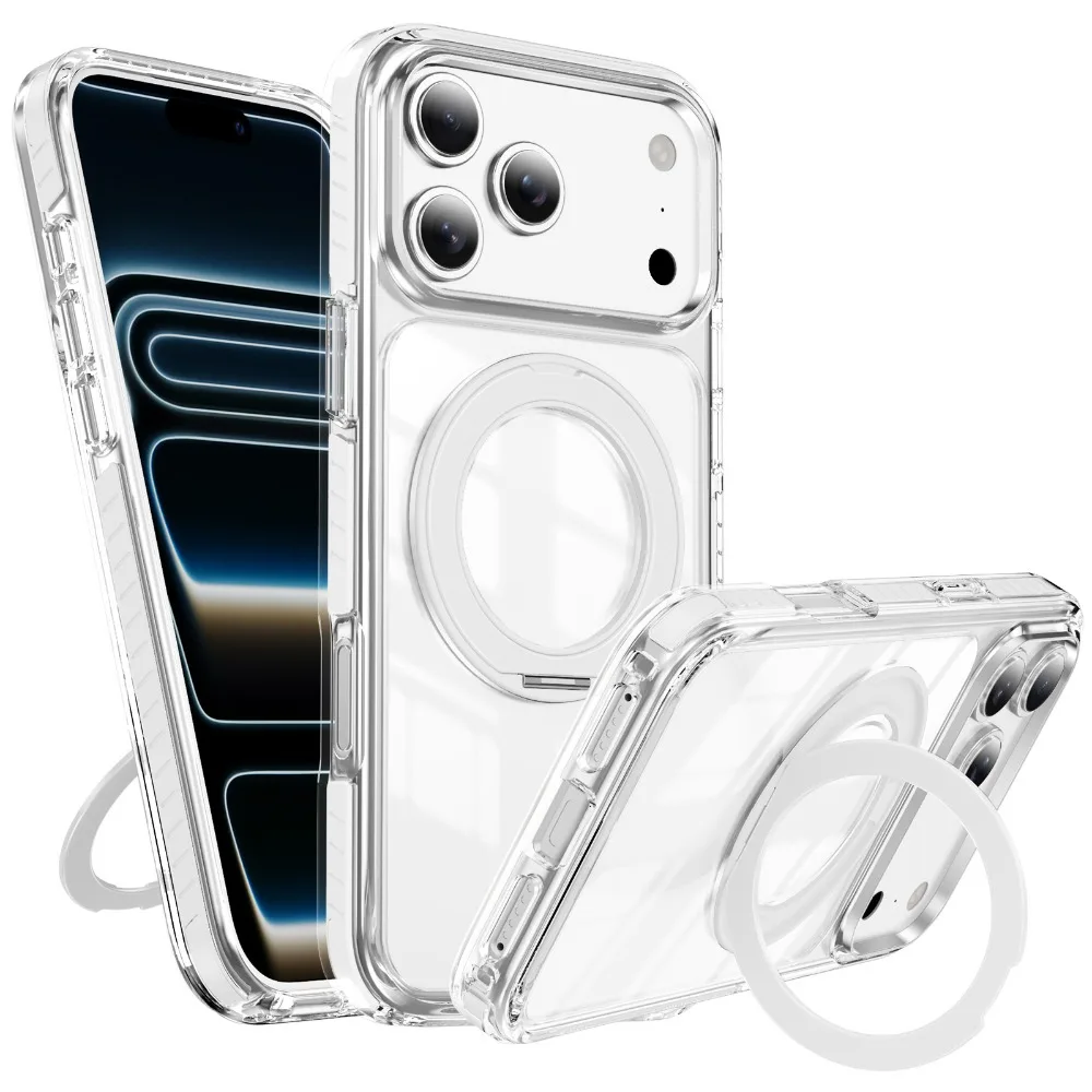 (branco, Iphone 15) Capa Protetora Com Suporte De Anel Giratório 360°, Compatível Com Carregamento Sem Fio Magsafe.
