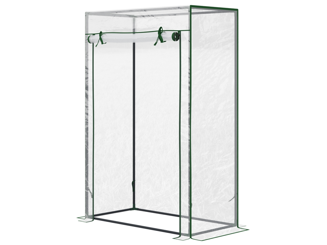Fogão com suporte transparente dobrável e estrutura de lareira de jardim para cultivo de plantas, 100x50x150 cm