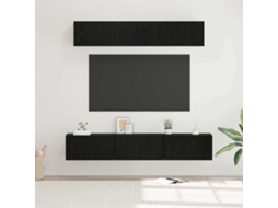 Vidaxl Conjunto De Móvel De Tv 5 Pcs Carvalho Preto Madeira Processada
