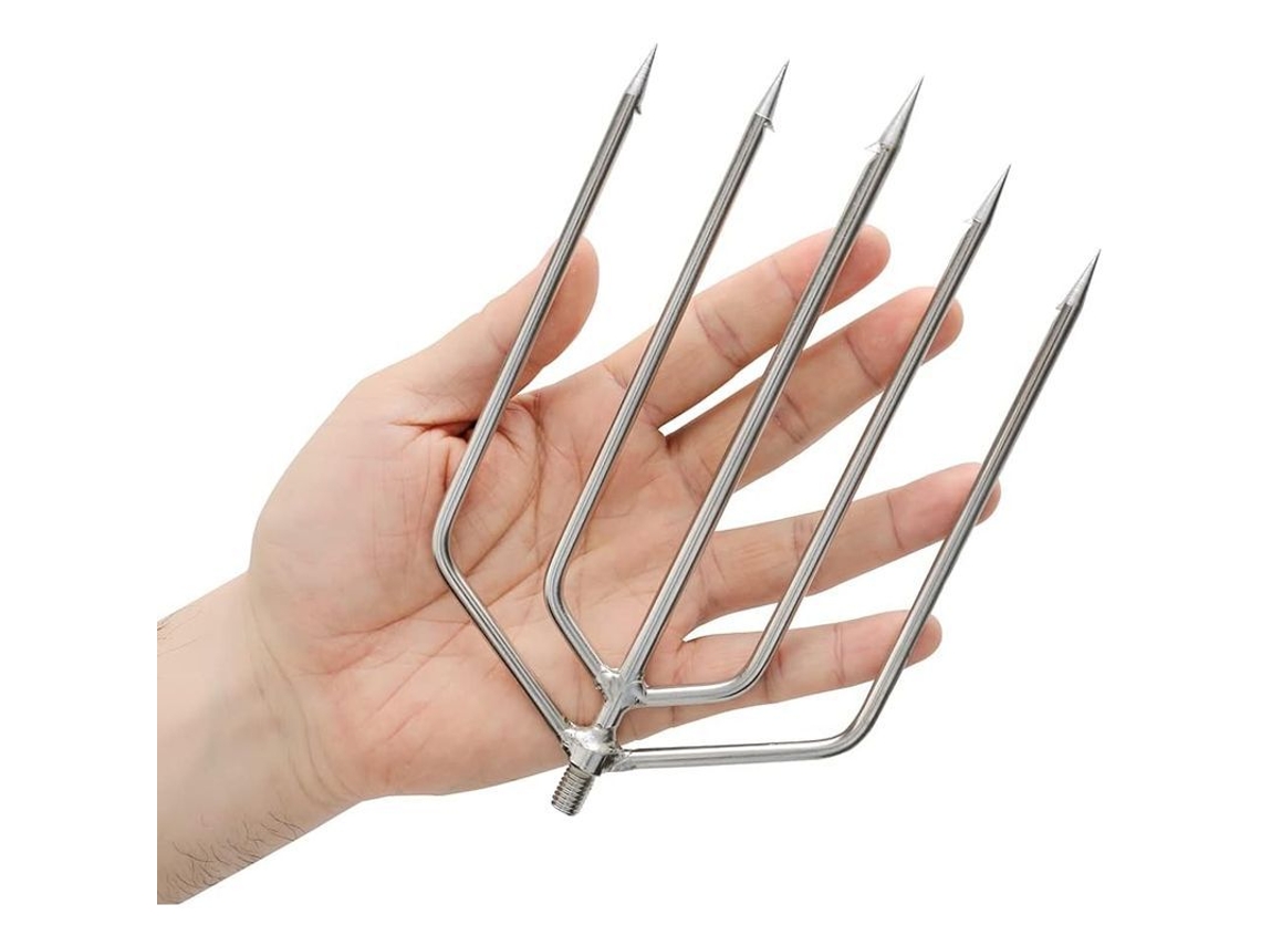 Harpon De Pesca Linjou De Acero Inoxidable 5/7 Dientes Com Ponta Barbada Para Mergulho E Pesca Em Água Doce E Salgada