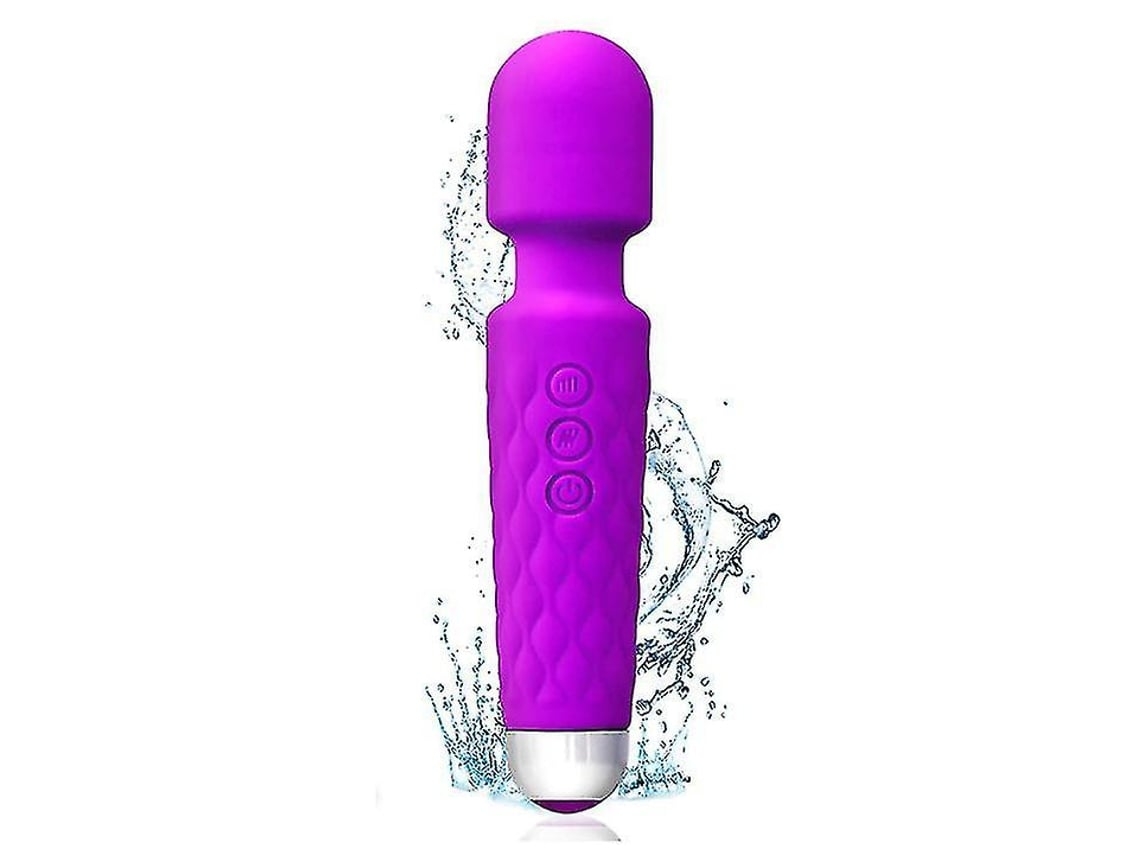 Poderoso Bastão De Massagem 8 Velocidades 20 Modos De Vibração Usb Recarregável Mini Silencioso À Prova Dágua Roxo Yunzii