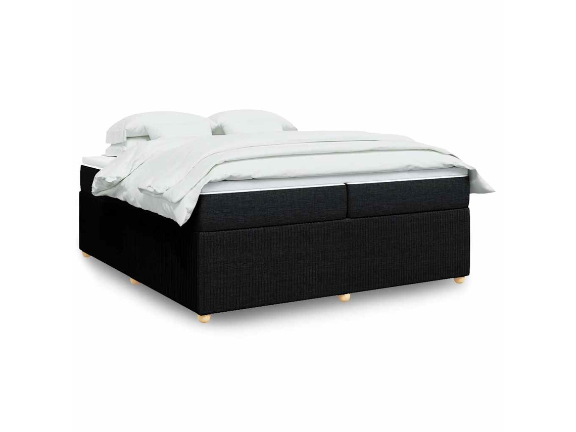 Vidaxl Cama Com Molas/colchão 200x200 Cm Tecido Preto