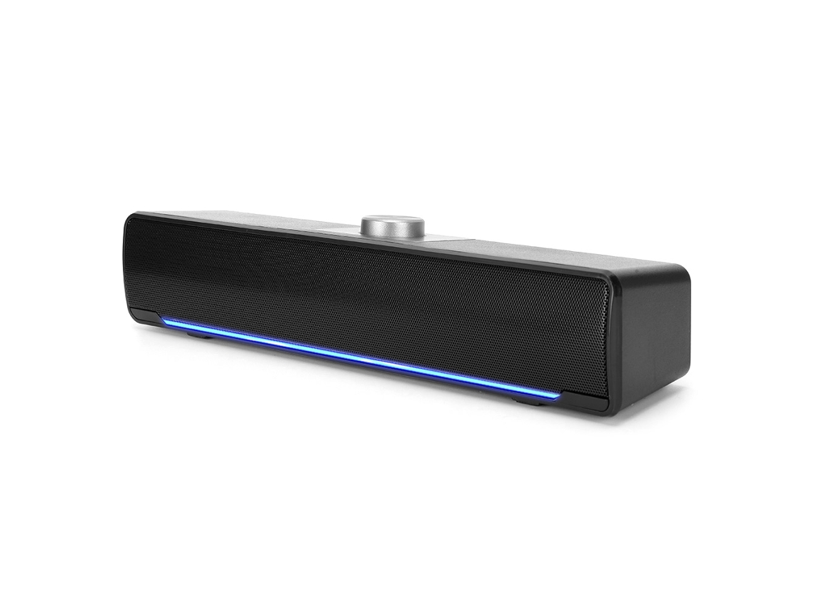 Aetheria alto falante Mini 3w 2.0 Canais Desktop Notebook com Luz Fluorescente e Controle de Volume Preto