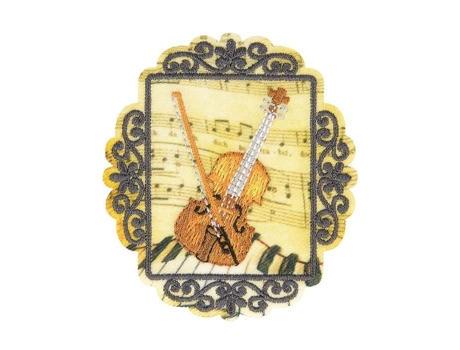 Ecusson Termocolante Vintage Violino 6cm X 5cm Mdc