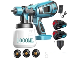 Pistola de Pintura Sem Fio HVLP 550W 1000ml com 2 Baterias Makita 18V S/MARCA