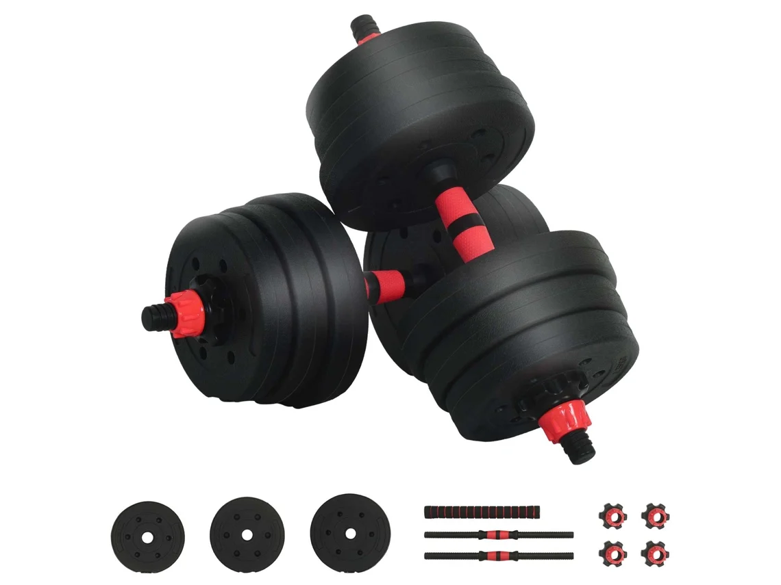 Conjunto 1 Conjunto De Halteres Vidaxl Preto Pvc (121 X 19,5 X 19,5 Cm)