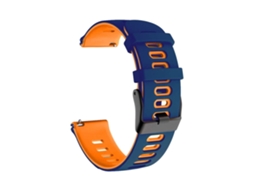Pulseira De Silicone Bicolor 22 Mm, Compatível Com Huawei Watch Gt 3 46, Azul E Laranja.