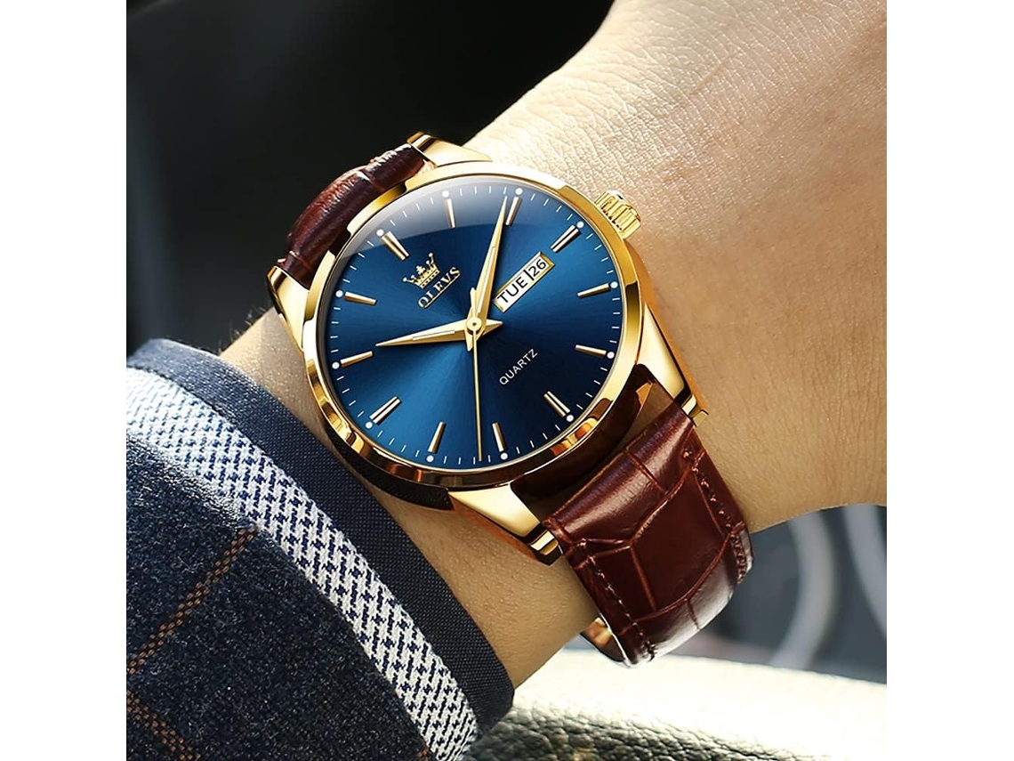 Lurelia Relógio Masculino, Movimento De Quartzo, Data/calendário, Luminoso, 9 Mm, 0,35 Polegadas, 38 Mm, 1,49 Polegadas, 8,66 Polegadas, 20 Mm, Couro