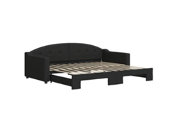 Sofá cama com Gavetão 90x200 Cm Tecido Preto MAISON EXCLUSIVE