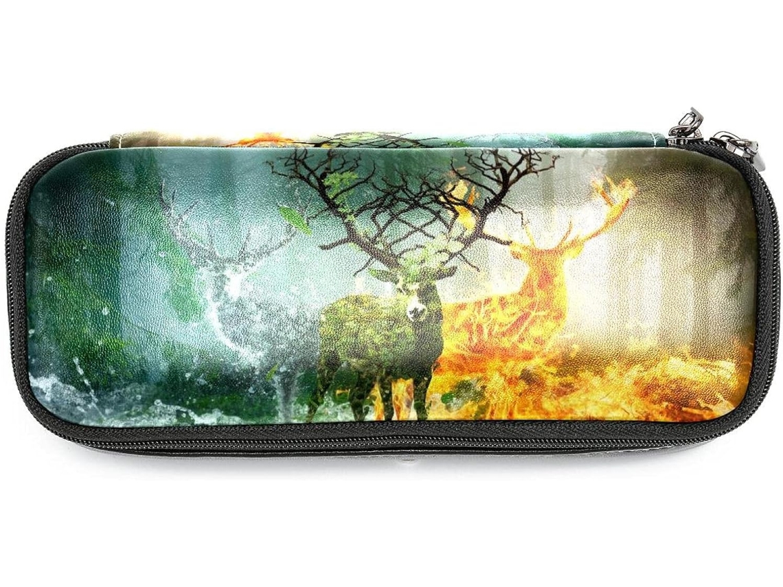 Este conjunto de lápis grandes, marcadores e maquilhagem com carimbo de visão mística Fogo Água é ideal para escola e carteira.