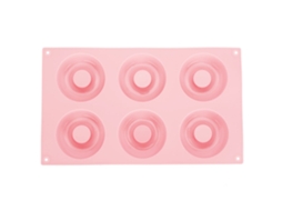 Forma De Silicone Antiaderente Para Donuts Com 6 Cavidades, Acessório De Cozinha Rosa. Aquaforge