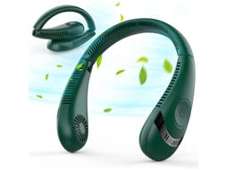 Ventilador De Pescoço Portátil 5000mah 3 Velocidades Ajustável 360° Usb Pliable (verde)