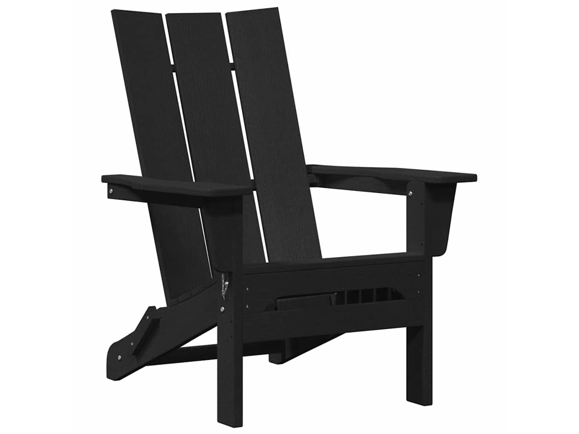 Maison Exclusive - Cadeira Adirondack Dobrável Preto 80,5 X 74,5 X 92 Cm Hdpe