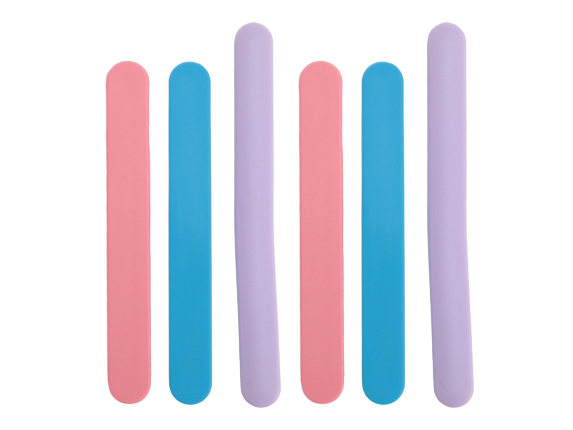 Conjunto de 6 espátulas de silicone antiaderentes e reutilizáveis para cera, ideais para misturar produtos cosméticos, máscaras faciais, depilação e amostragem.