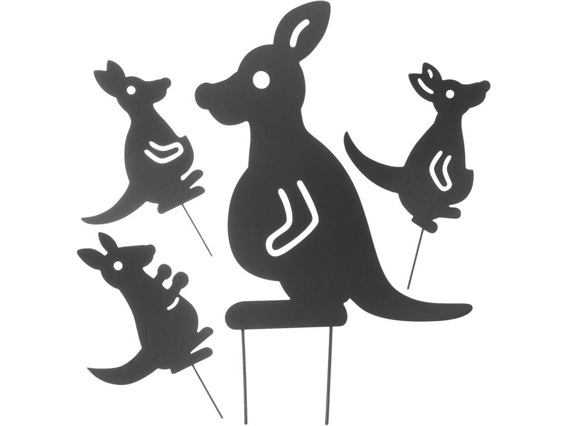 Kichouse Kit de 4 Estacas de Ferro Plano para Jardim na Cor Preta: Decoração Criativa para Jardim com Delicado Design CHABERLU