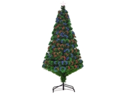 Árvore de Natal artificial, fibra de vidro, 150cm, com 180 LEDs, suporte metálico