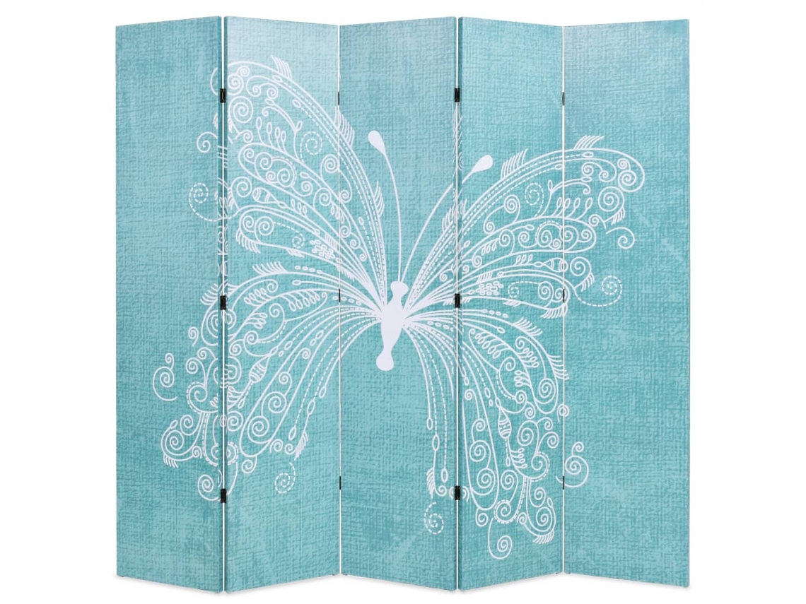 Vidaxl Biombo Dobrável Com Estampa De Borboleta Azul 200x170 Cm