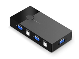 Kvm Switch Usb 2 Portas Vga Switch 2 Entradas Para 1 Saída Para Pc Tela Vga Teclado Mouse Impressora Scanner 2 Cabos Usb Incluídos Bestvite (preto)