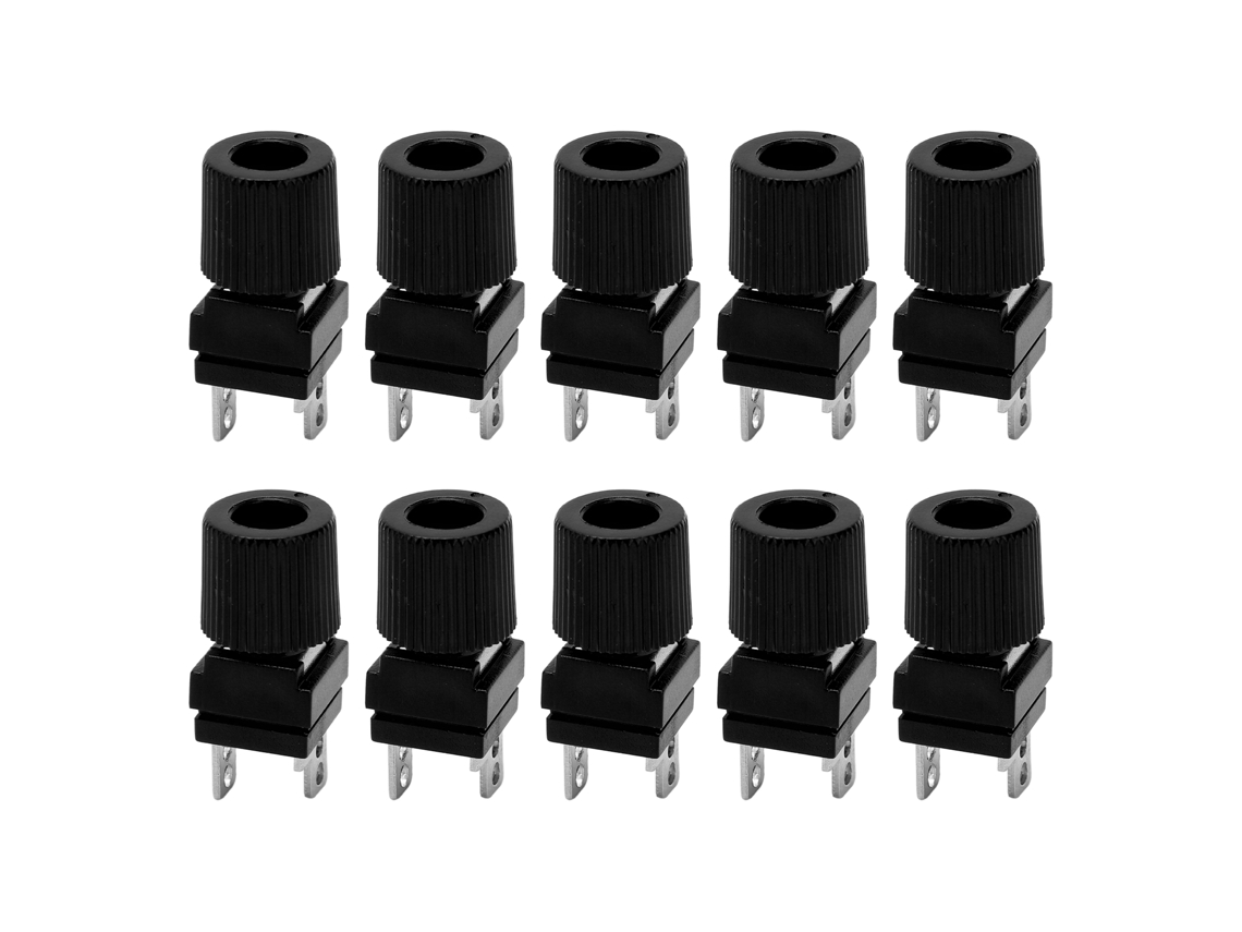 10 Terminais de Energia M4 de Cobre Puro 300-500W com Abertura de 13mm, Preto