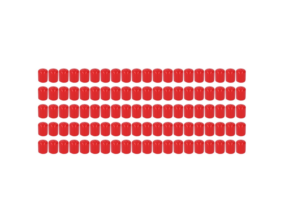 100 Peças Tampa De Boca De Rosca De Pvc Vermelha Flexível Retardante À Chamas 18mm