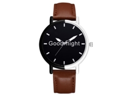 Relógio Gaiety Casual Quartz com mostrador redondo e pulseira de PU marrom