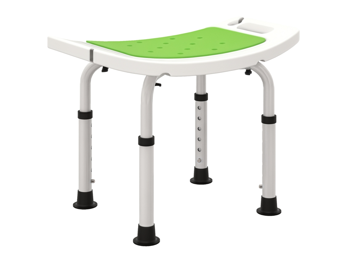Banquinho ajustável de alumínio e plástico antiderrapante, altura 39-52 cm verde S/MARCA