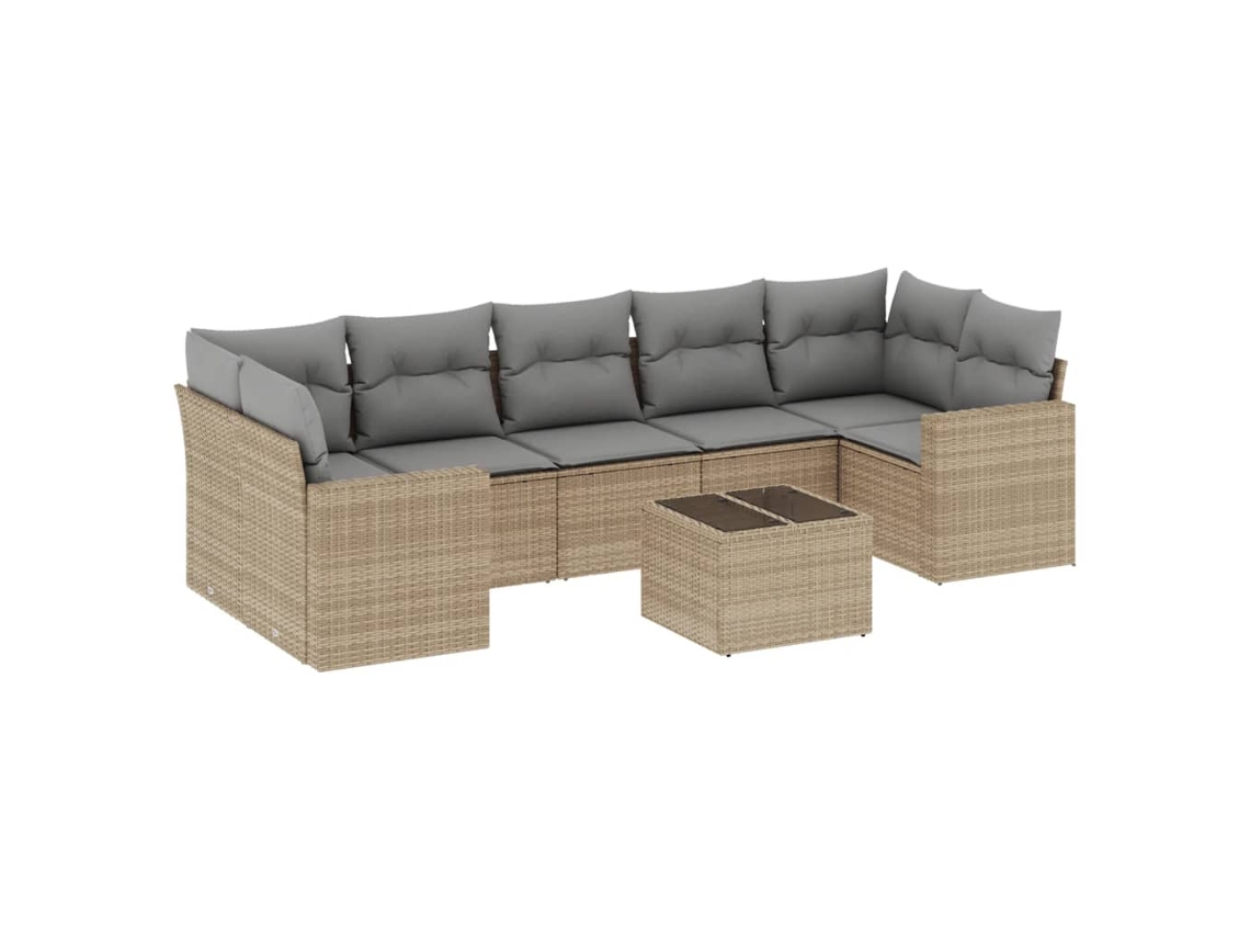Garden Sofa Set, Garden Sofa Sets Vidaxl Bege Rattan / Vime (n/a)