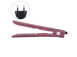 2026 plancha de Cabelo Elétrica com Pedras Strass e Tela Lcd Ferramenta de Pentear para Cachos e Liso