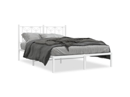 Bed Frame, Bed Frames Vidaxl Branco Metal (135 X 190 Cm)
