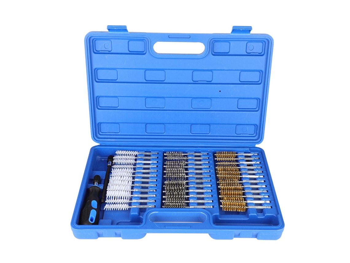 Conjunto De 38 Escovas De Aço Com Vara De Extensão 1/4" Hexagonal Aço Inoxidável Latão Nylon