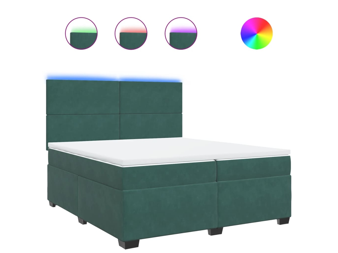 Box Spring Bed, Box Spring Beds Vidaxl Verde Veludo (200 X 200 Cm)