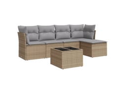 Garden Sofa Set, Garden Sofa Sets Vidaxl Bege Rattan / Vime (n/a)