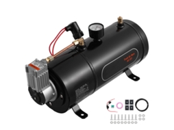 Compressor de Ar para Kit Buzina 90 120 Psi Bomba com Tanque 3 L Encher Pneus Colchões Compatível Todos os Veículos 12 V Trens Barcos Carros Oficina