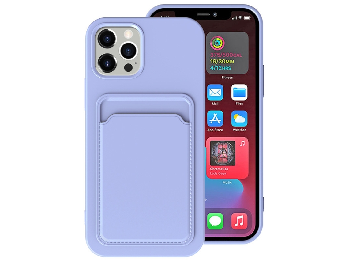 Capa Para Iphone 17 Air Roxa Clara Com Porta-cartões Integrado E Acabamento Fosco E Macio.