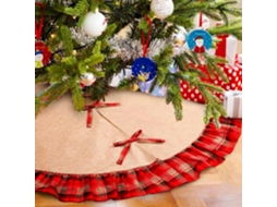 Saia Para Árvore De Natal 48 Polegadas Vermelho Xadrez Decoração Natalina