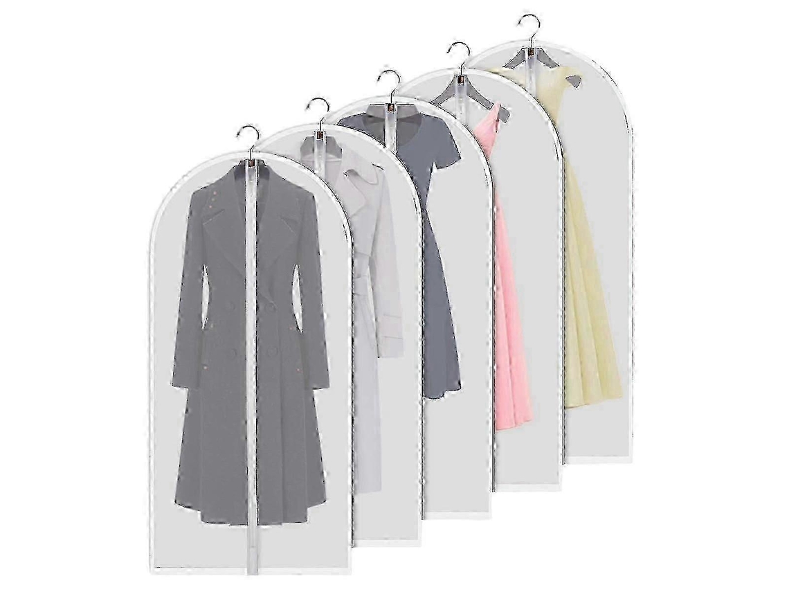 Conjunto de 5 Capas Transparentes para Roupas, 60x120cm, Tecido Respirável BRILVIBERA