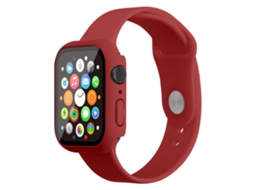 Bracelete Silicone Tamanho P/M para Apple Watch Series 7 41Mm Vermelho Escuro