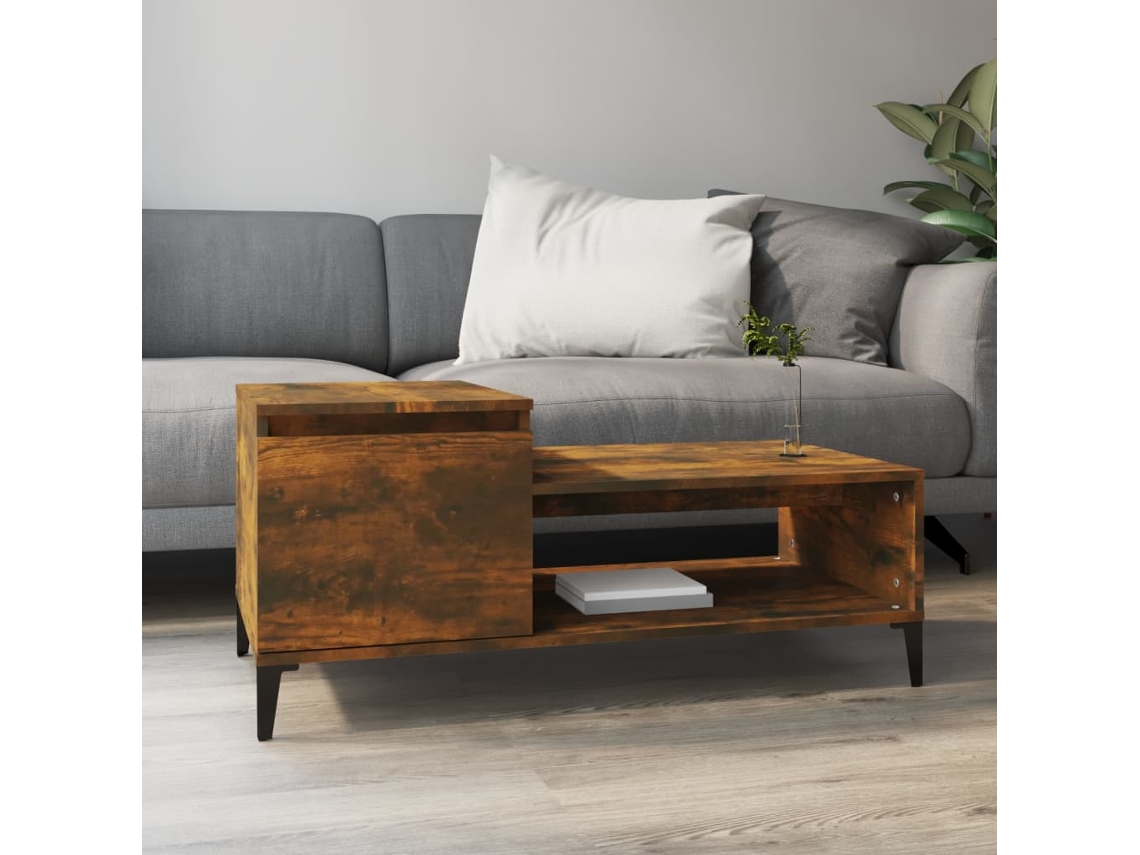 Vidaxl Mesa De Centro 100x50x45 Cm Derivados Madeira Carvalho Fumado