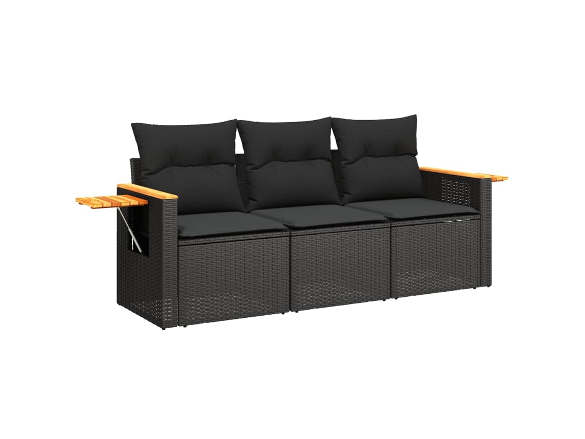Garden Sofa Set, Garden Sofa Sets Vidaxl Preto Rattan / Vime (n/a)